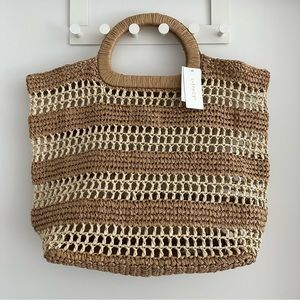 L*SPACE Woven Natural Raffia Beach Tote Bag - Break Of Day Bag NWG